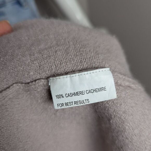 Teenflo cashmere vest taupe wrap sleeveless cardigan small - Picture 9 of 9